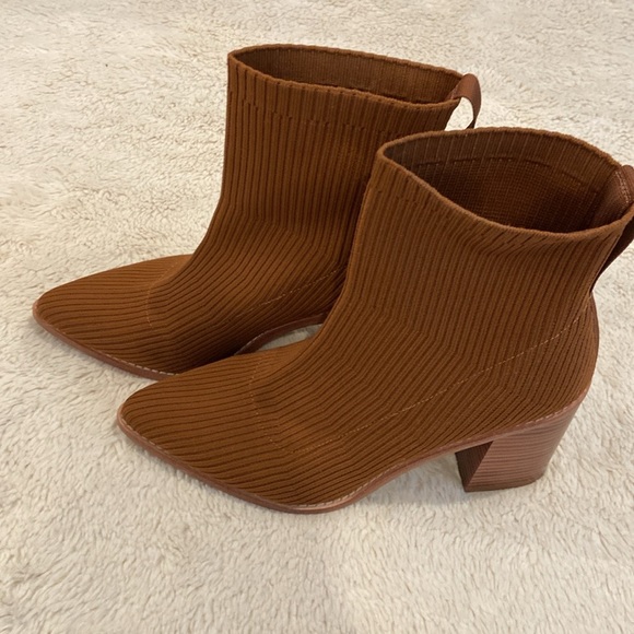 Steven By Steve Madden Shoes - Steven Nichol Brown Knit Block Heel Bootie 10